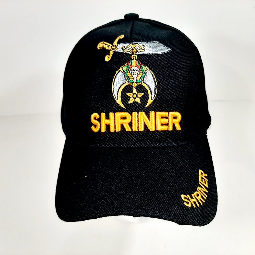 Shriner Men's Ball Cap Hat Black Embroidered Acryl